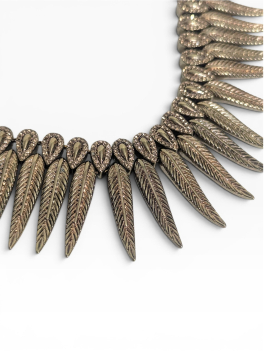 Rocksbox Gold Tone Feather Statement Necklace - Picture 2 of 2